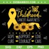 Childhood Cancer Awareness Sunflower SVG PNG, Support Family Childhood Cancer Awareness SVG, Ribbon Yellow DXF SVG PNG EPS