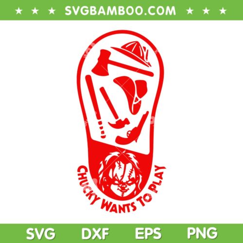 Chucky Wants To Play Shoeprint Red SVG PNG, Chucky Wanna Play SVG, Horror Character Halloween DXF SVG PNG EPS