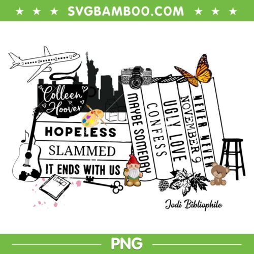 Colleen Hoover Books PNG, Hopeless Slammed It Ends With Us Book PNG, Jodi Bibliophile PNG