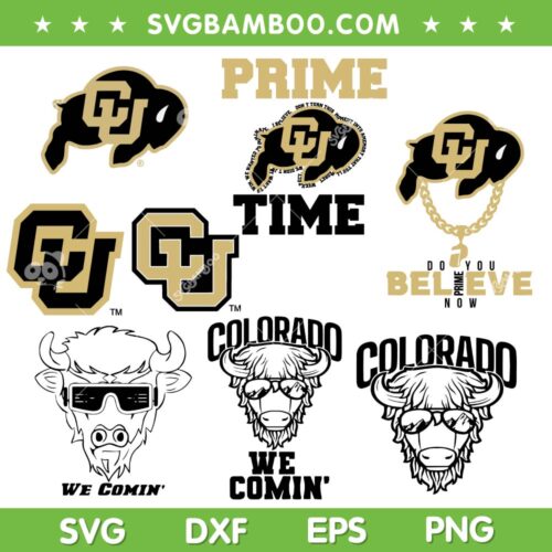 Colorado Buffalo SVG Bundle, Coach Prime Colorado Football SVG Bundle, Prime Time DXF SVG PNG EPS