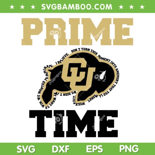 Colorado Prime Time SVG PNG, Coach Prime Colorado Football SVG, Football Logo DXF SVG PNG EPS