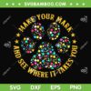 Colourful Polka Dot Dog Paw SVG PNG, International Dot Day 2023 SVG, Colorful Paw DXF SVG PNG EPS