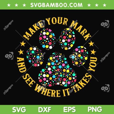 Colourful Polka Dot Dog Paw SVG PNG, International Dot Day 2023 SVG, Colorful Paw DXF SVG PNG EPS Colourful Polka Dot Dog Paw SVG PNG, International Dot Day 2023 SVG, Colorful Paw DXF SVG PNG EPS