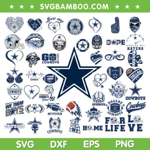 Dallas Cowboys Mega Bundle SVG, Cowboys Logo Bundle SVG, Team Dallas Cowboys DXF SVG PNG EPS