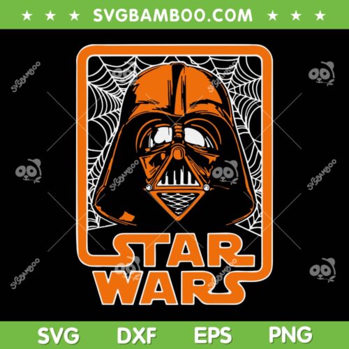Darth Vader Spooky Spider Webs SVG PNG, Star Wars Halloween SVG, Halloween Darth Vader DXF SVG PNG EPS