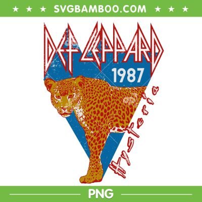 Def Leppard Cheetah PNG, Rock Band 80s PNG, Def Leppard 1987 PNG