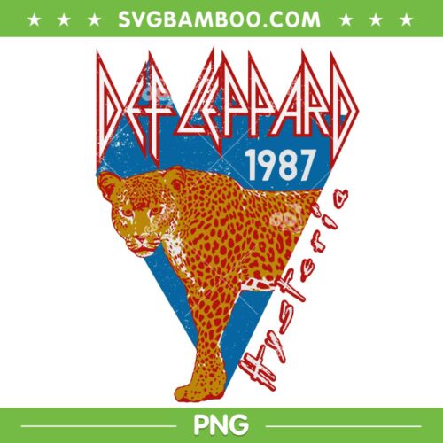 Def Leppard Cheetah PNG, Rock Band 80s PNG, Def Leppard 1987 PNG