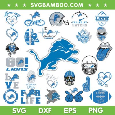 Detroit Lions Mega Bundle SVG, Lion Logo Bundle SVG, Love My Lion DXF SVG PNG EPS Detroit Lions Mega Bundle SVG, Lion Logo Bundle SVG, Love My Lion DXF SVG PNG EPS