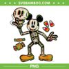 Disney 100 Year Mickey Mouse Skeleton PNG, Mickey Costume Halloween PNG, Mickey Skeleton Halloween PNG