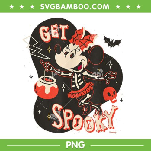 Disney Minnie Mouse Halloween Skeleton PNG, Minnie Get Spooky PNG, Disney Minnie Halloween PNG