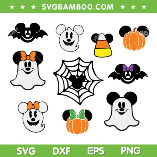 Disney Mouse Ghost SVG Bundle, Halloween Mickey Mouse SVG Bundle, Mickey Ghost DXF SVG PNG EPS