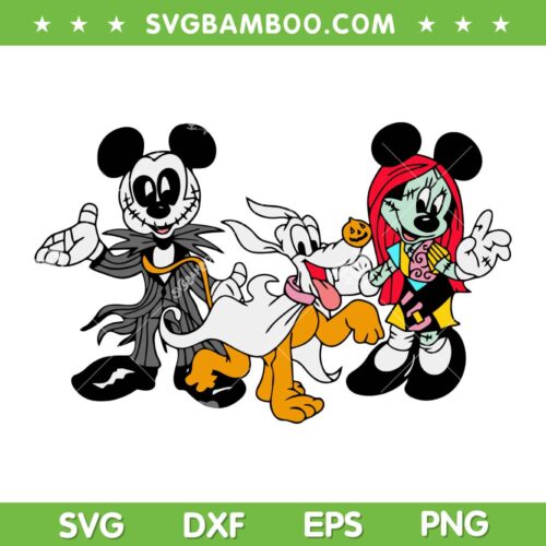 Disney Mouse Nightmare Before Christmas SVG, Halloween Mouse And Friends SVG, Horror Halloween DXF SVG PNG EPS