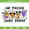 Disney No Trick Just Treat SVG PNG, Disney Snacks Halloween Trick Or Treat SVG, Halloween Disney DXF SVG PNG EPS