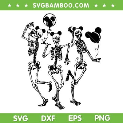 Disney Skeletons Dancing SVG PNG, Mickey Mouse Balloon SVG, Balloon Halloween DXF SVG PNG EPS Disney Skeletons Dancing SVG PNG, Mickey Mouse Balloon SVG, Balloon Halloween DXF SVG PNG EPS