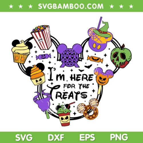 Disney Trick Or Treat Halloween Snacks SVG, Mouse Ear Drink Food Season Halloween SVG, Mickey Mouse Snacks DXF SVG PNG EPS