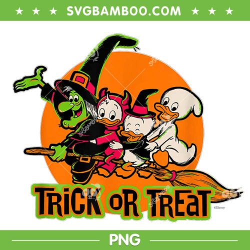 Disney Witch Huey Dewey Louie Trick Or Treat PNG, Donald Duck Halloween Costume PNG, Huey Dewey And Louie PNG