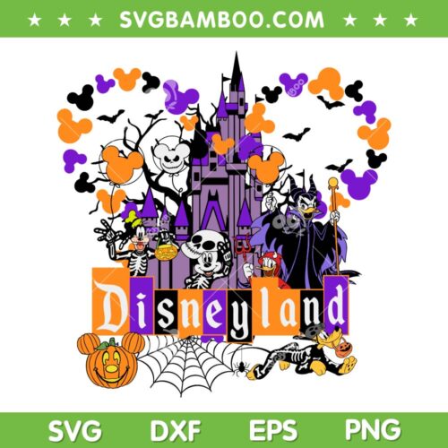 Disneyland Halloween SVG PNG, Mickey Spooky Castle SVG, Mickey Mouse And Friends DXF SVG PNG EPS