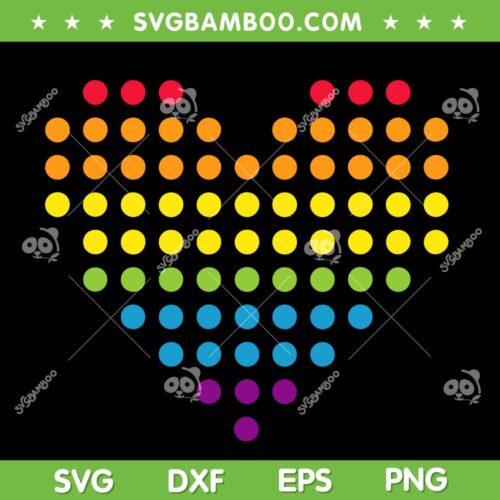 Dot Day Heart SVG PNG, Polka Dots Dotted Heart SVG, International Dot Day DXF SVG PNG EPS