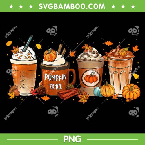 Fall Coffee Pumpkin Spice PNG, Latte Autumn Thanksgiving PNG, Pumpkin Spice Latte PNG