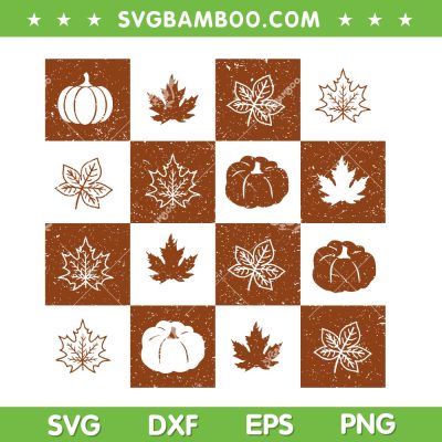 Fall Halloween Checkered SVG PNG, Autumn Fall Pumpkin Leaf SVG, Pumpkin Halloween DXF SVG PNG EPS Fall Halloween Checkered SVG PNG, Autumn Fall Pumpkin Leaf SVG, Pumpkin Halloween DXF SVG PNG EPS