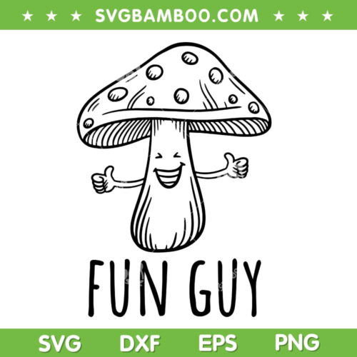 Fun Guy SVG PNG, Vegetarian SVG, Fungi Funny Mushroom DXF SVG PNG EPS