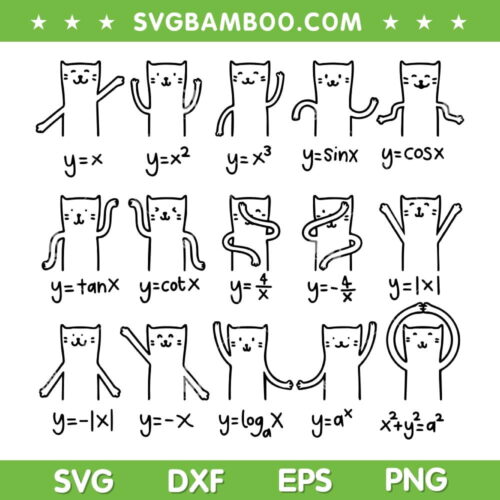 Funny Cat Math SVG PNG, Teacher Cat Lover SVG, I Love Math And Cats DXF SVG PNG EPS