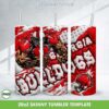 Georgia Bulldogs 3D Inflated Tumbler Wrap PNG, NCAA Georgia Football Teams 20oz Skinny Tumbler Template PNG