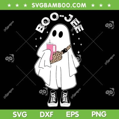 Ghost Boo Jee SVG PNG, Spooky Season Coffee Ghost SVG, Boujee Ghost Halloween DXF SVG PNG EPS