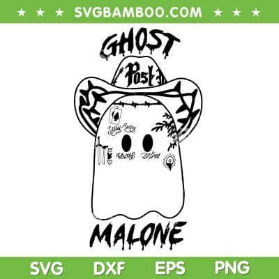 Ghost Malone Cowboy SVG PNG, Halloween Cute Ghost Post Malone SVG, Ghost Malone Halloween DXF SVG PNG EPS Ghost Malone Cowboy SVG PNG, Halloween Cute Ghost Post Malone SVG, Ghost Malone Halloween DXF SVG PNG EPS