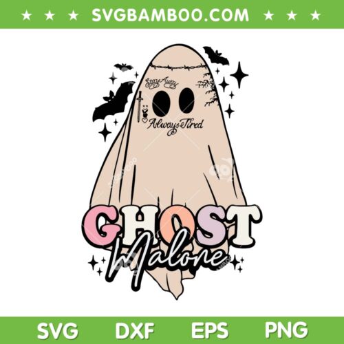 Ghost Malone Groovy Retro SVG PNG, Funny Halloween Ghost SVG, Cute Ghost Malone DXF SVG PNG EPS