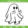 Ghost Middle Finger SVG PNG, Funny Boo Ghost Fuck Hand SVG, Halloween Little Ghost Meme DXF SVG PNG EPS