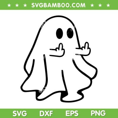 Ghost Middle Finger SVG PNG, Funny Boo Ghost Fuck Hand SVG, Halloween Little Ghost Meme DXF SVG PNG EPS