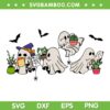 Ghost Plant Lady Halloween SVG PNG, Ghostly Gardening Plant SVG, Cute Ghost Love Trees DXF SVG PNG EPS