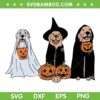 Golden Retriever Ghost Pumpkin SVG, Halloween Dog Witch SVG, Funny Dogs With Pumpkin DXF SVG PNG EPS