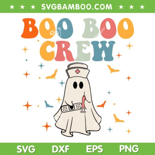 Groovy Boo Boo Crew SVG PNG, CNA ER RN LPN Halloween Nurse SVG, Spooky Nurse DXF SVG PNG EPS
