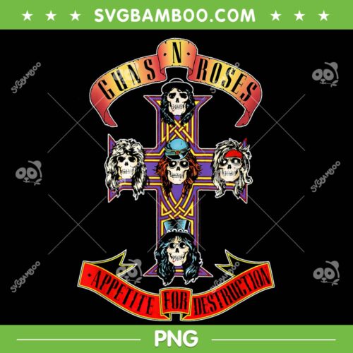 Guns N Roses Cross PNG, Appetite For Destruction PNG, Music Band Logo PNG
