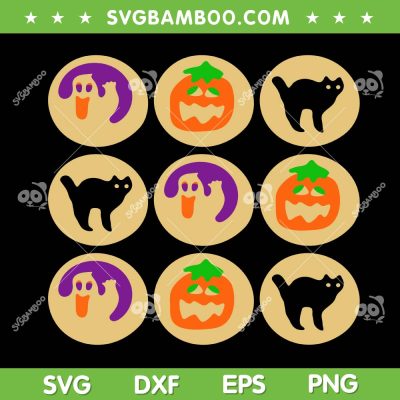 Cookies Ghost Pumpkin Cat SVG PNG, Halloween Sugar Cookie SVG, Spooky Cake DXF SVG PNG EPS