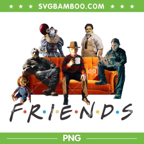 Halloween Friends Crew Gathering PNG, Horror Movie Friends Chill PNG, Scary Friends PNG
