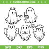 Halloween Ghost Silhouette SVG Bundle, Ghost Halloween Pumpkin SVG Bundle, Ghost Face DXF SVG PNG EPS