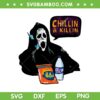 Ghostface Chillin and Killin SVG PNG, Halloween Ghost Face Calling SVG, Horror Movie With Snacks DXF SVG PNG EPS
