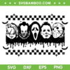 Halloween Horror Movie Characters Checkered SVG, Retro Groovy Horror Friends SVG, Halloween Characters DXF SVG PNG EPS Halloween Horror Movie Characters Checkered SVG, Retro Groovy Horror Friends SVG, Halloween Characters DXF SVG PNG EPS