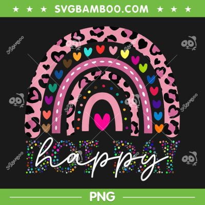 Happy Dot Day Leopard Rainbow PNG, Polka Dot Rainbow PNG, Dot Day Rainbow Heart PNG