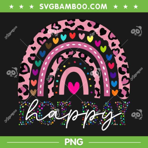 Happy Dot Day Leopard Rainbow PNG, Polka Dot Rainbow PNG, Dot Day Rainbow Heart PNG