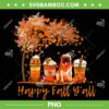Happy Fall Y'all Autumn Pug PNG, Dogs Halloween Pumpkin Spice Latte PNG, Funny Pug Dog PNG