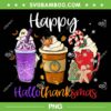 Happy Hallothanksmas Coffee Latte PNG, Halloween Thanksgiving PNG, Halloween Coffee PNG