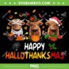 Happy Hallothanksmas Highland Cow PNG, Halloween Cow Autumn PNG, Fall Cow PNG