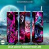 Horror Movie Villains Halloween Tumbler Wrap PNG, Freddy Ghostface Pennywise Jason 20oz Skinny Tumbler Template PNG