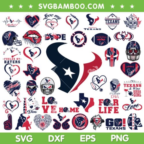 Houston Texans Mega Bundle SVG, Texans Logo Bundle SVG, NFL Football Team DXF SVG PNG EPS