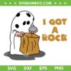 I Got A Rock SVG PNG, Charlie Brown Halloween Funny SVG, Ghost Rock Halloween DXF SVG PNG EPS