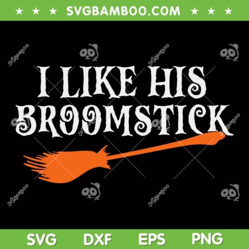 I Like His Broomstick Halloween SVG PNG, Halloween Broom Stick SVG, Funny Witch Broomstick DXF SVG PNG EPS
